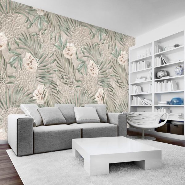 Botaniczna fototapeta z różą do salonu