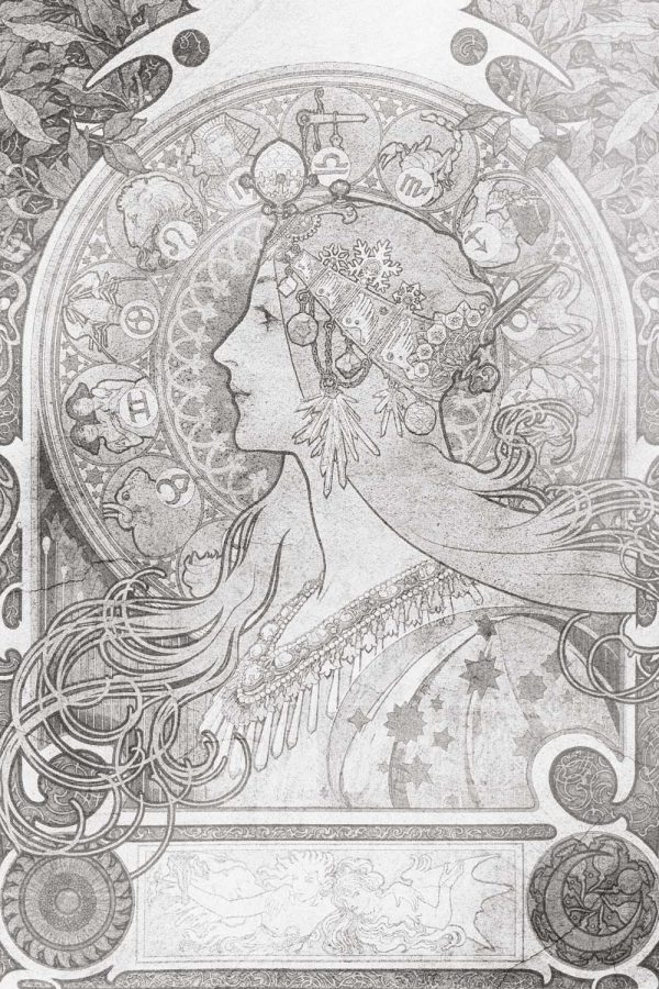 Czarno-biała fototapeta - Zodiak do restauracji