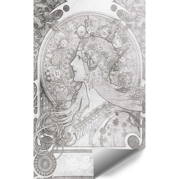 Czarno-biała fototapeta - Zodiak na klatkę schodową