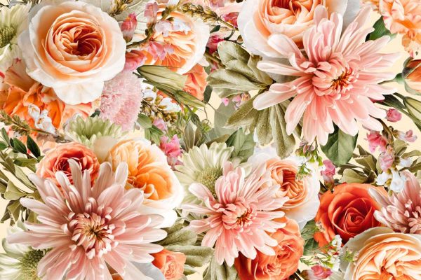 Foto-tapeta botaniczna z różami do przedpokoju