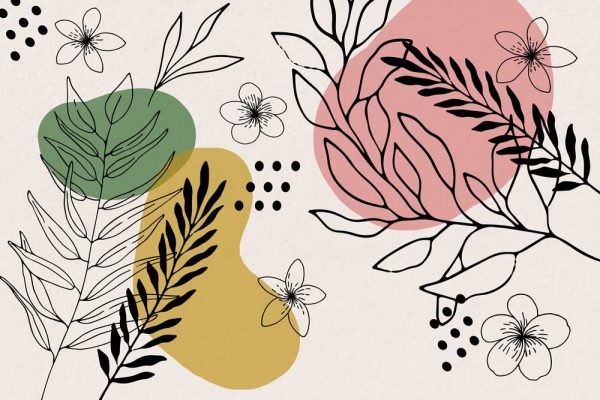 Foto-tapeta z abstrakcją i gałązkami