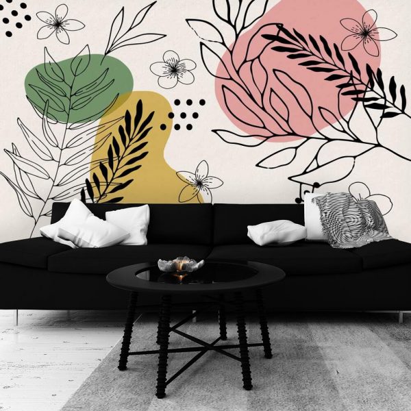 Foto-tapeta z motywem botanicznym i abstrakcją