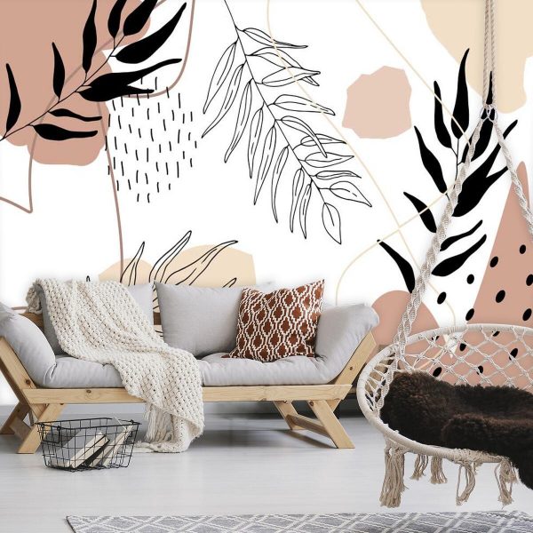 Foto-tapeta z motywem botanicznym oraz abstrakcją