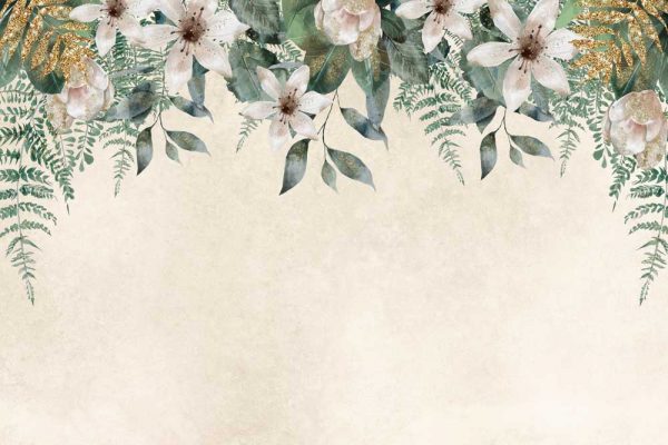 Harmonijna fototapeta z kwiatowym wzorem na przedpokój