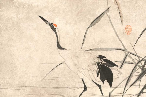 Japoński Żuraw - tapeta z reprodukcją