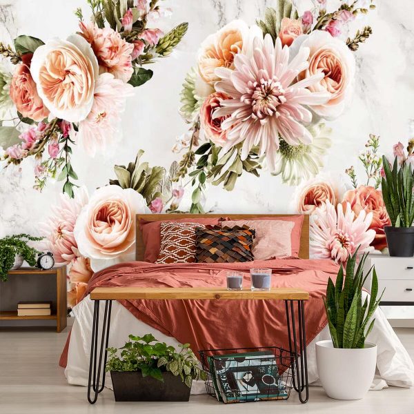 Kwiaty na fototapecie