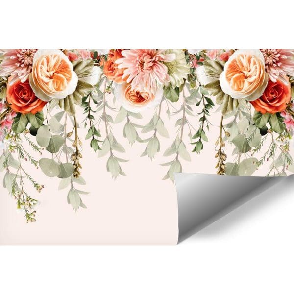 Kwieciste girlandy - Fototapeta botaniczna do przedpokoju