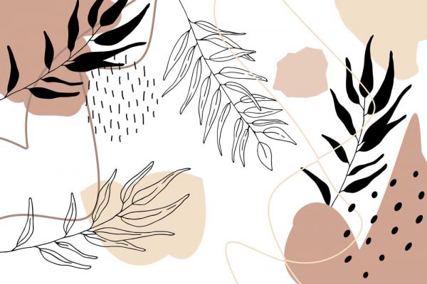 Tapeta abstrakcja i liście