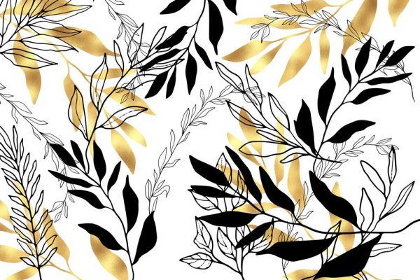 Tapeta - Czarne listki