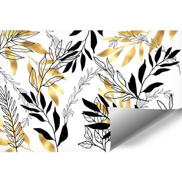 Tapeta w czarne listki do pokoju
