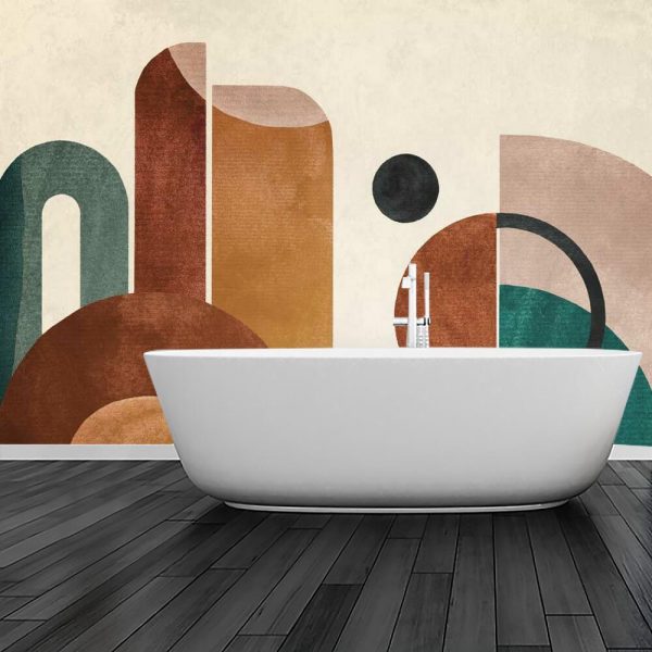 Tapeta z kolorową abstrakcją do łazienki