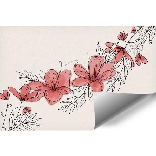 Tapeta z kwiatami w różu