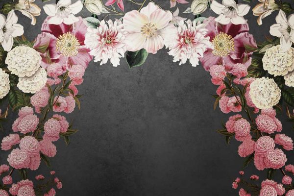 Tapeta z łukiem kwiatów