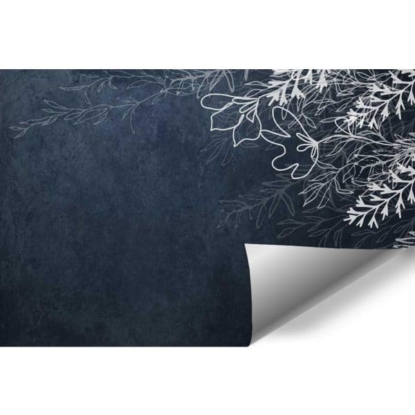 Tapeta z roślinami na granatowym tle