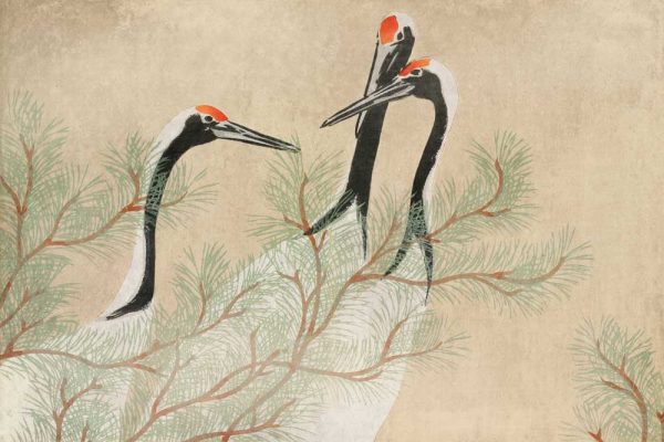 Tapeta z Żurawiami Kamisaka Sekka