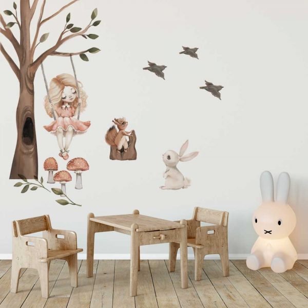 Zestaw leśnych naklejek do dziecinnego pokoju