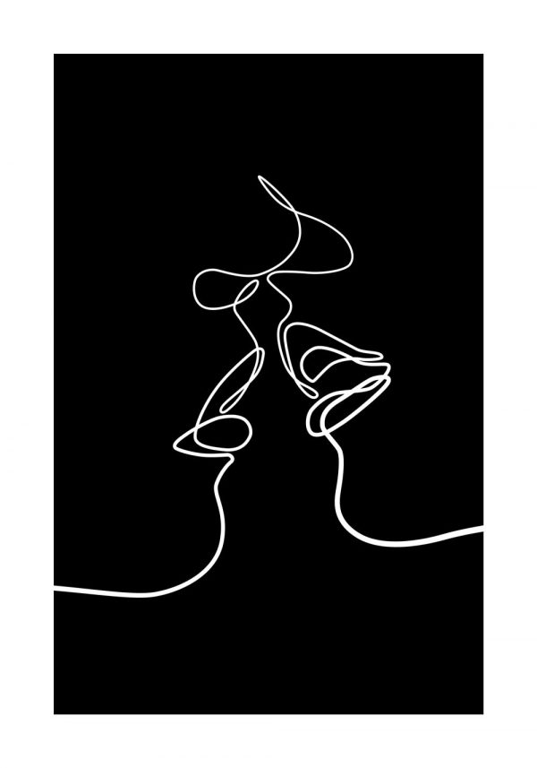 Czarno-biały plakat kobieta i mężczyzna