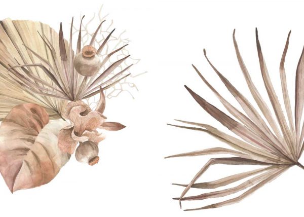 dwa plakaty z motywem liści