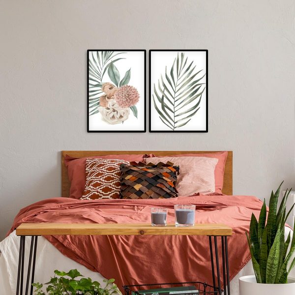 Dyptyk plakatowy z motywem liści