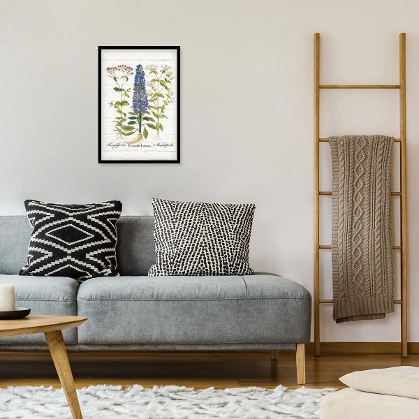 Edukacyjny plakat z niebieskim kwiatem do salonu