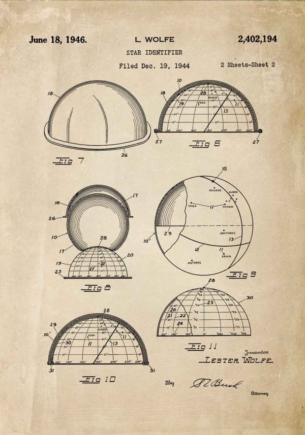 Plakat astronomiczny - Patent na identyfikator gwiazd