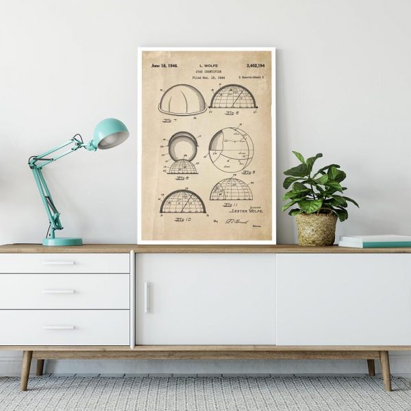 Plakat astronomiczny - Patent na identyfikator gwiazd do salonu