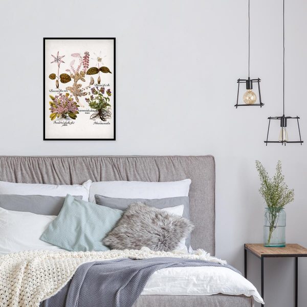 Plakat botaniczny z kwiatami ogrodowymi do sypialni