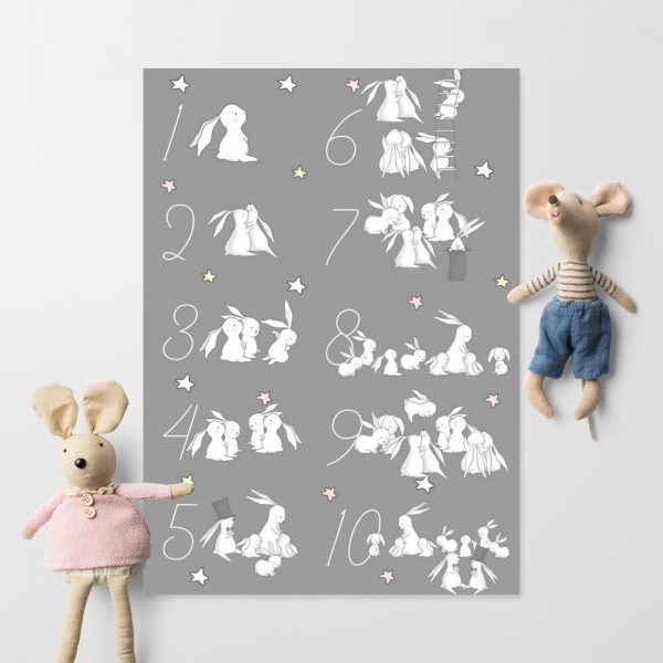 Plakat dla dzieci z króliczkami