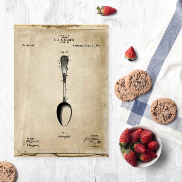 Plakat do jadalni z patentem na łyżkę