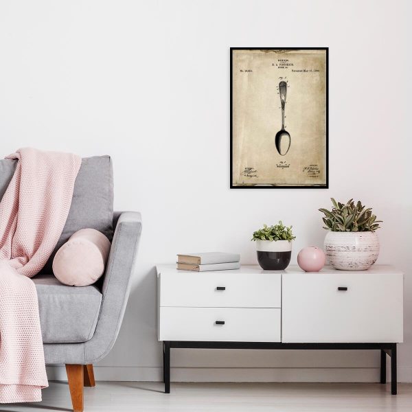 Plakat do salonu z patentem na łyżkę