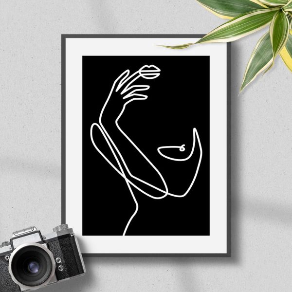 Plakat line art - kobieta