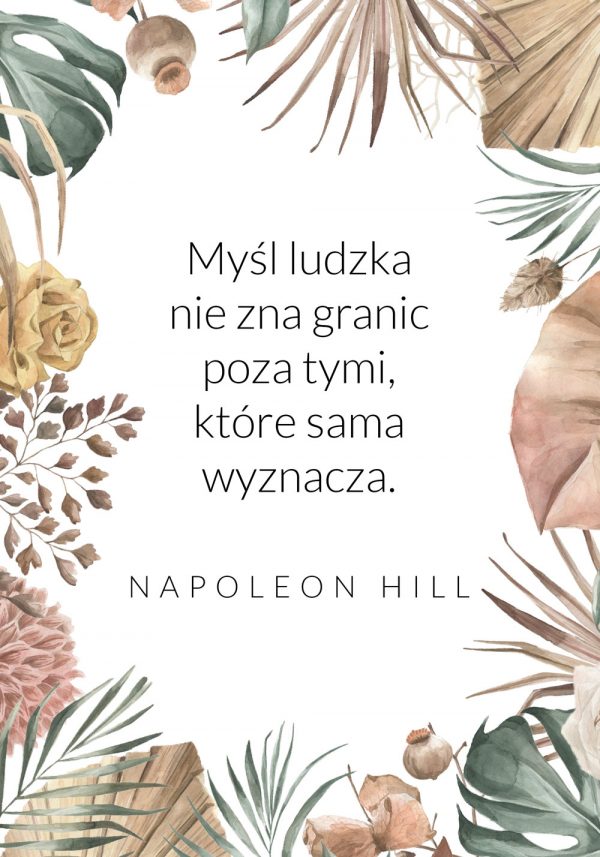 Plakat myśl ludzka nie zna granic poza tymi, które sama wyznacza