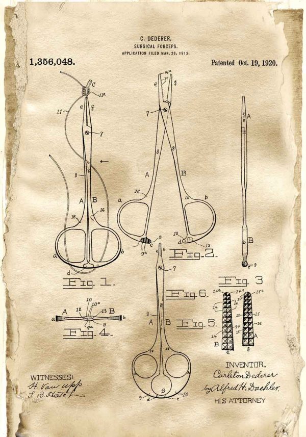 Plakat patentowy - Kleszcze chirurgiczne
