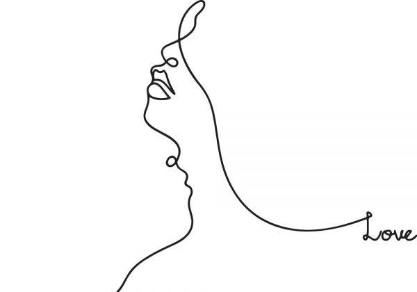 Plakat profil line art