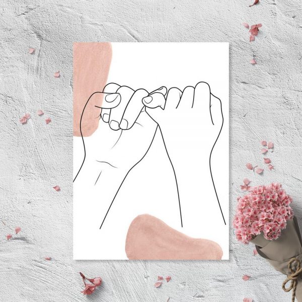 Plakat ręce line art