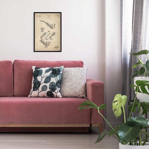 Plakat retro z patentem na fajkę do salonu