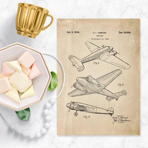 Plakat retro z samolotem