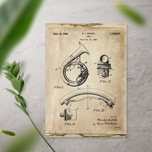 Plakat róg dęty blaszany