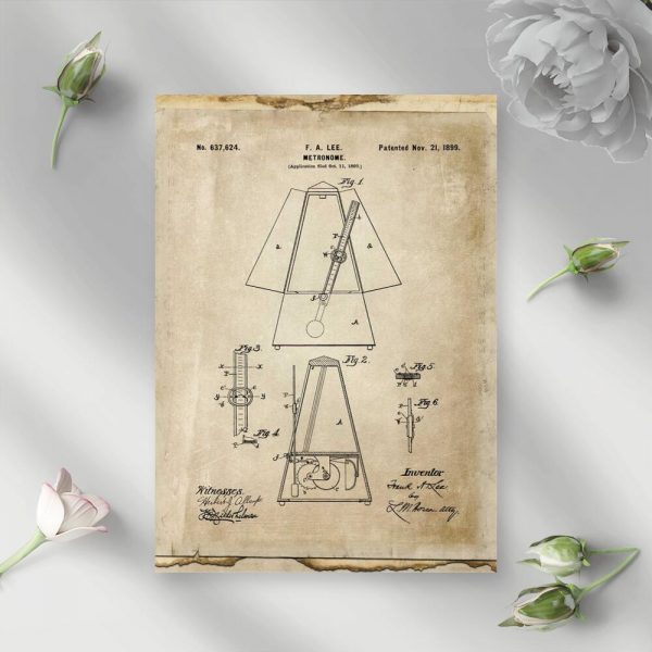 Plakat vintage z mentronomem