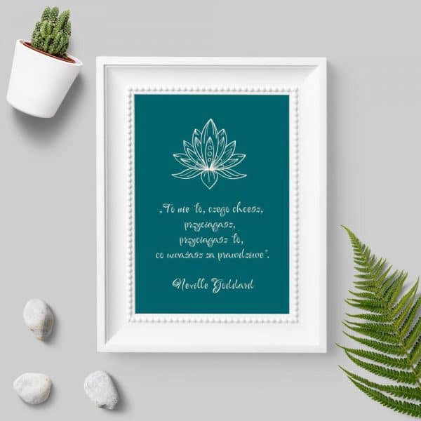 Plakat w zielonym kolorze z typografią