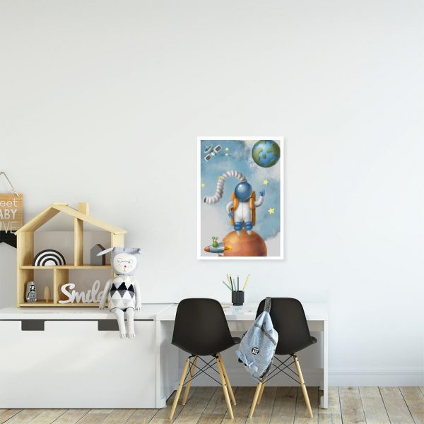 Plakat z astronautą w kosmosie