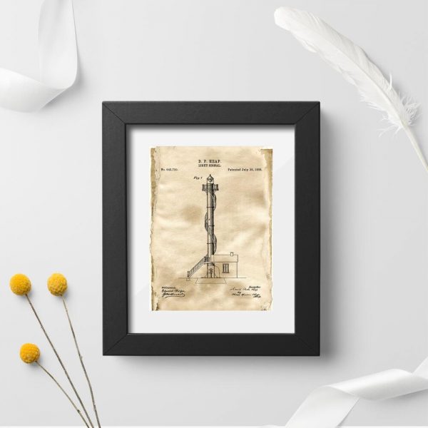 Plakat z certyfikatem konstrukcji latarni morskiej