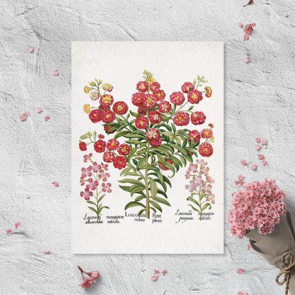 Plakat z goździkami do sypialni