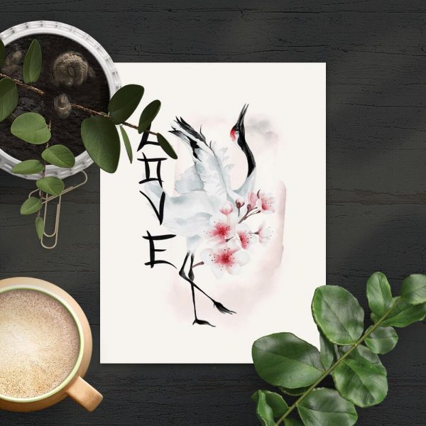 Plakat z japońskimi elementami