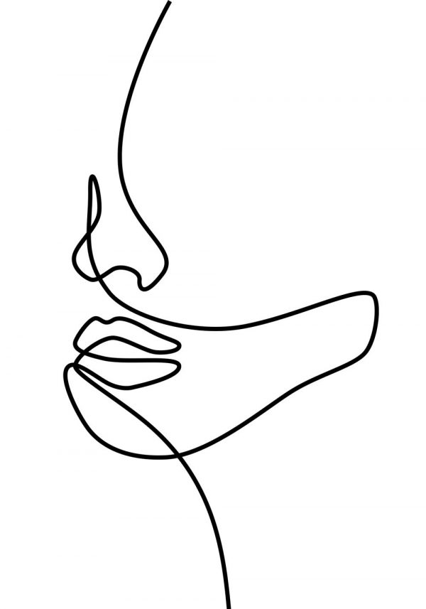 Plakat z kobiecą twarzą