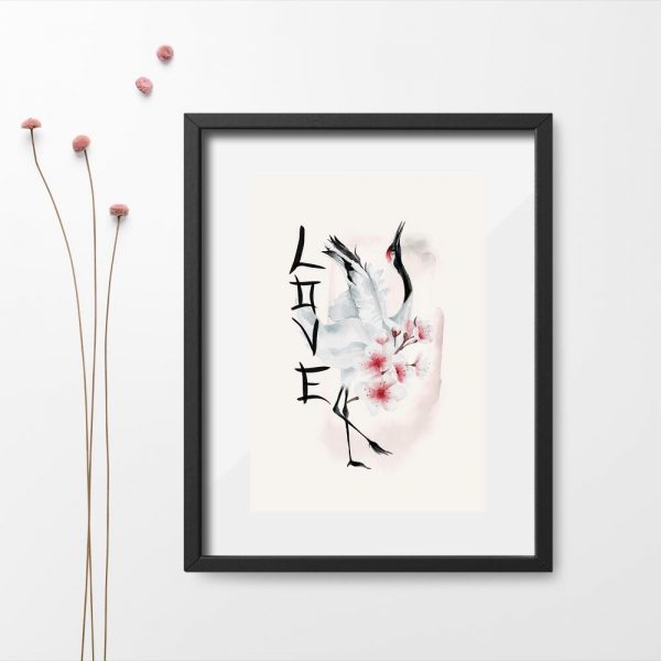 Plakat z kwiatami wiśni