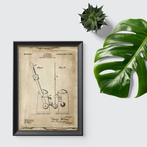 Plakat z licencja na budowę metronomu