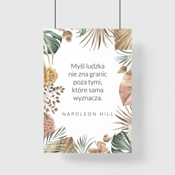 Plakat z maksymą o mocy ludzkiej myśli