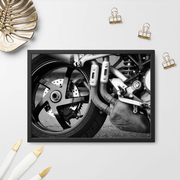 Plakat z motorem do garażu