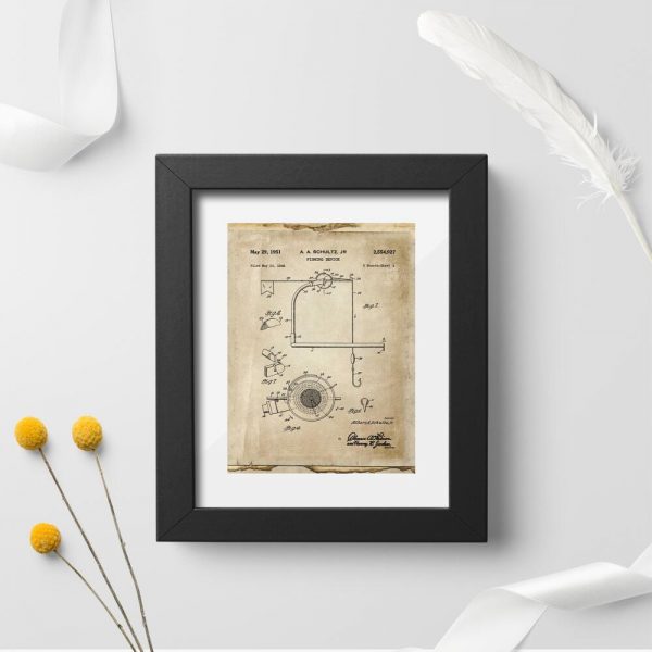 Plakat z motywem kołowrotka - wynalazek z 1951r.